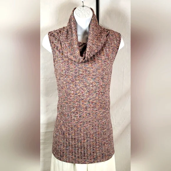 CATO Sleeveless Multi-Colored Ribbed Cowl Pullover - Plus Size 22/24W - Picture 5 of 8